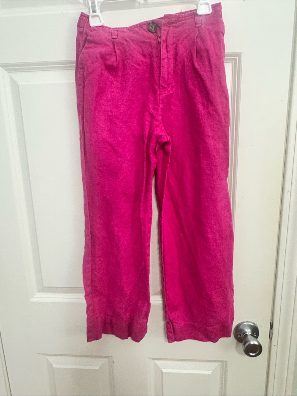 Zara Bright Pink Linen Kids Pants